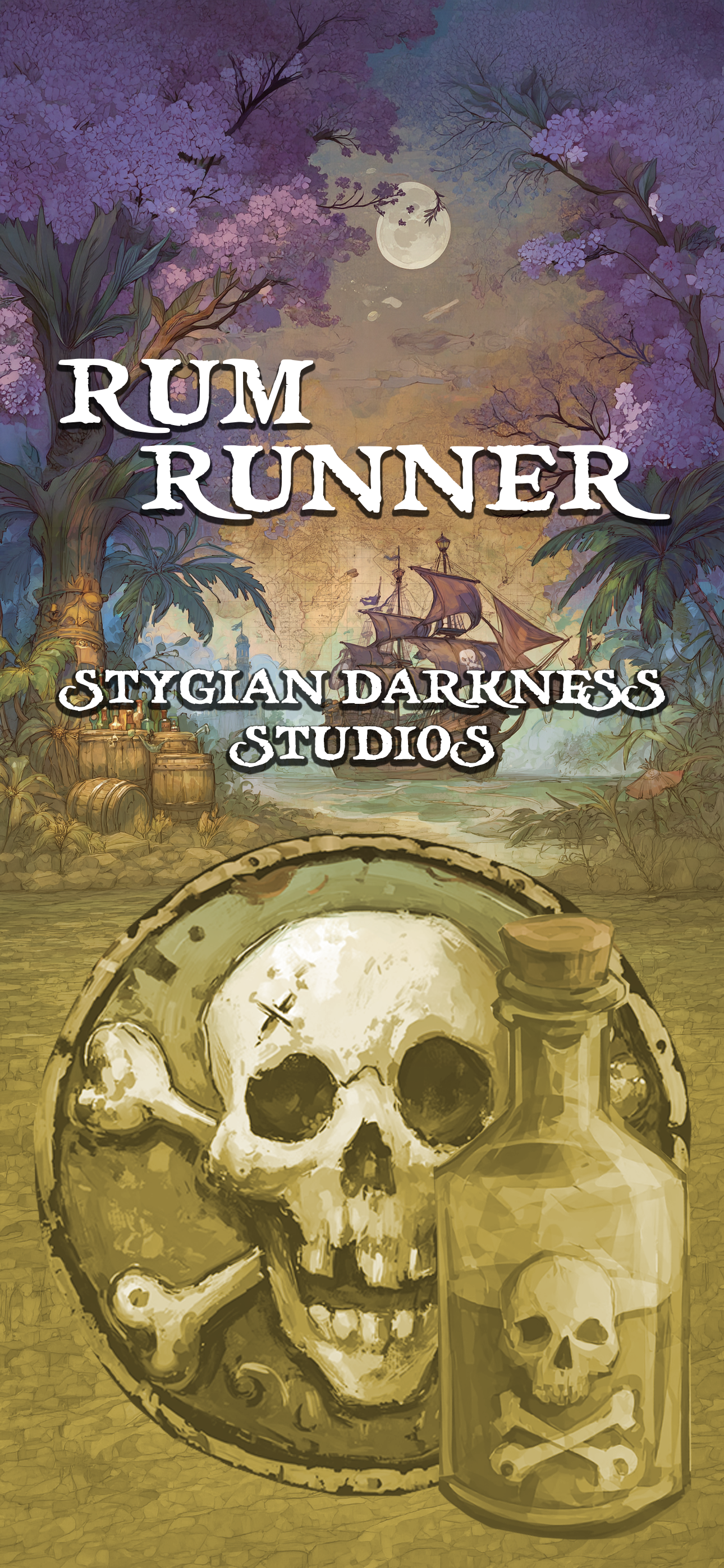 Rum Runner splash screen with Stygian Darkness Studios branding
